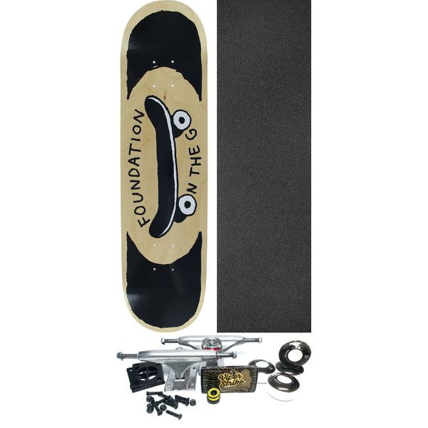Foundation Skateboards On The Go Natural / Black Skateboard Deck - 7.75" x 32" - Complete Skateboard Bundle